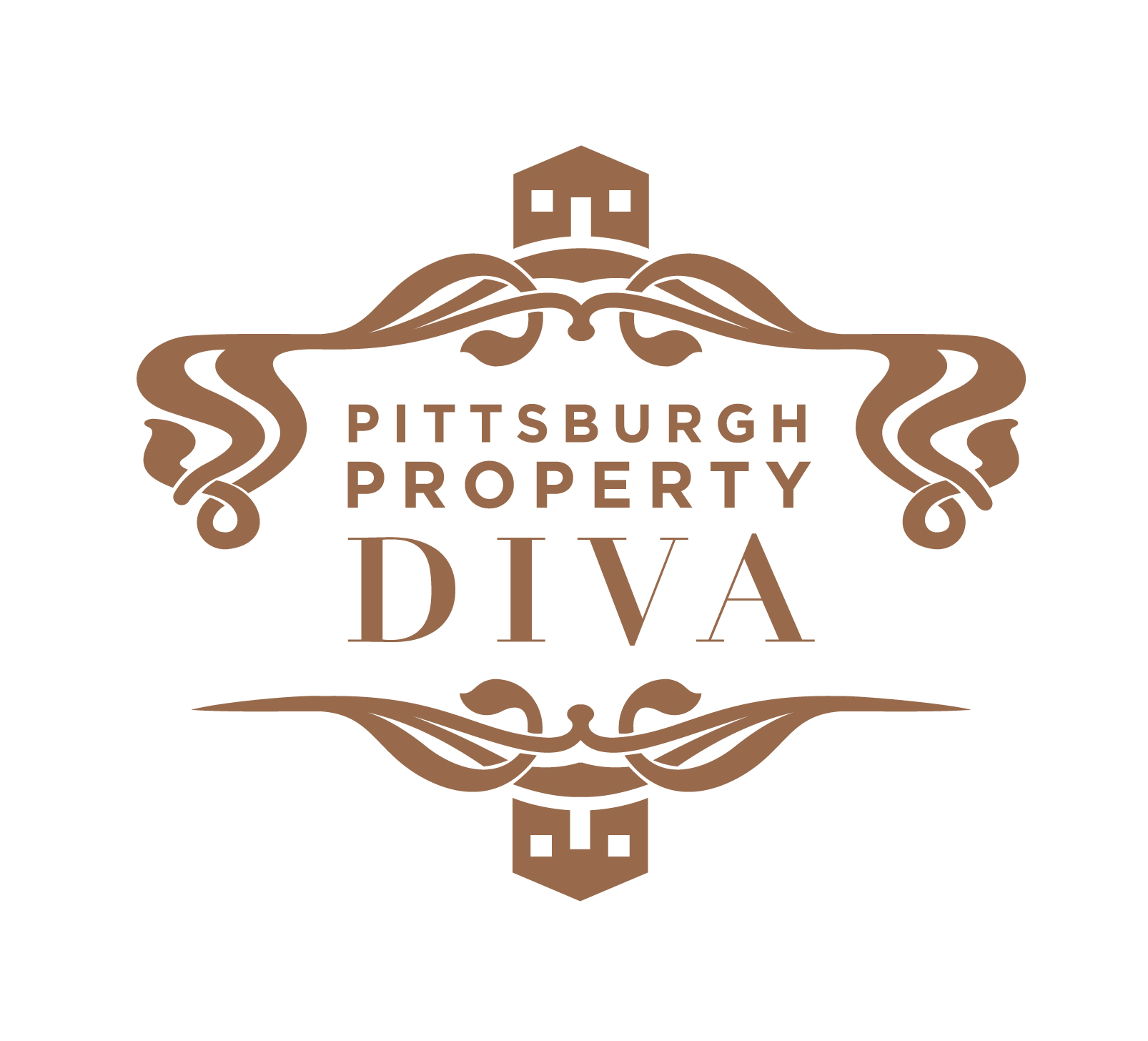 Pittsburgh Property Diva ornamental copper house logo
